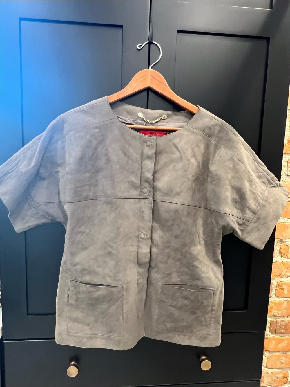 HUGO BOSS Short Sleeve Leather Jacket / Size S